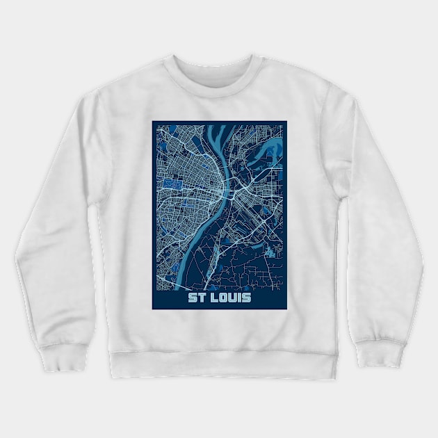 St Louis - Missouri Peace City Map Crewneck Sweatshirt by tienstencil